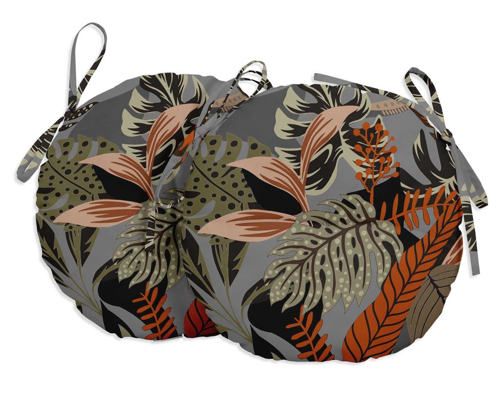 Vargottam Indoor Outdoor Round Bistro Chair Cushions Block Print 15-Inch Bistro Chair Pads Waterproof Seat Chair Cushion For Home