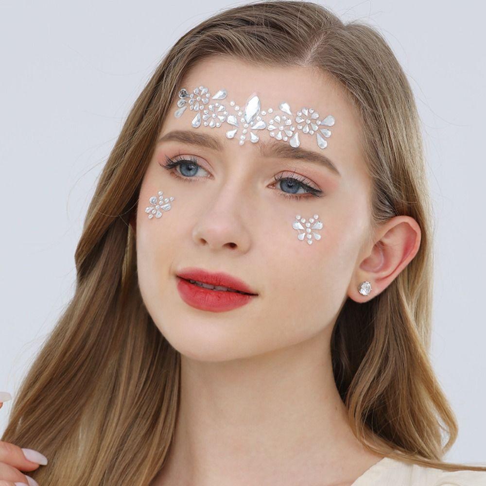 Glitter Facial Rhinestone Stickers Colorful Rhinestone Eye Shadow Eyebrow Stickers  Make Up