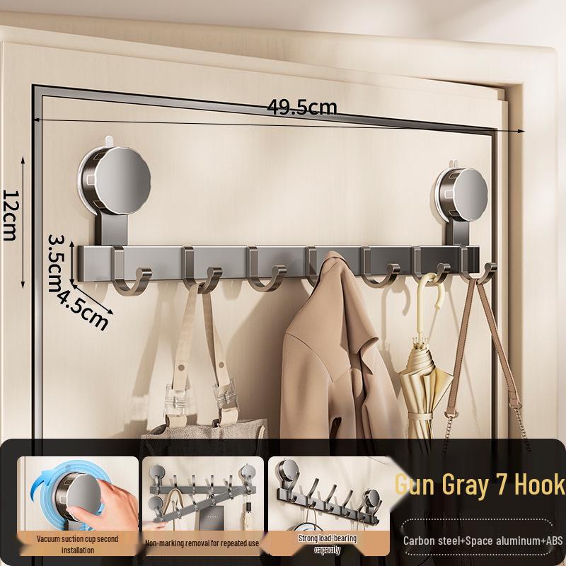 Strong Adhesive No-Drill Suction Cup Door Hook for Clothes and Storage