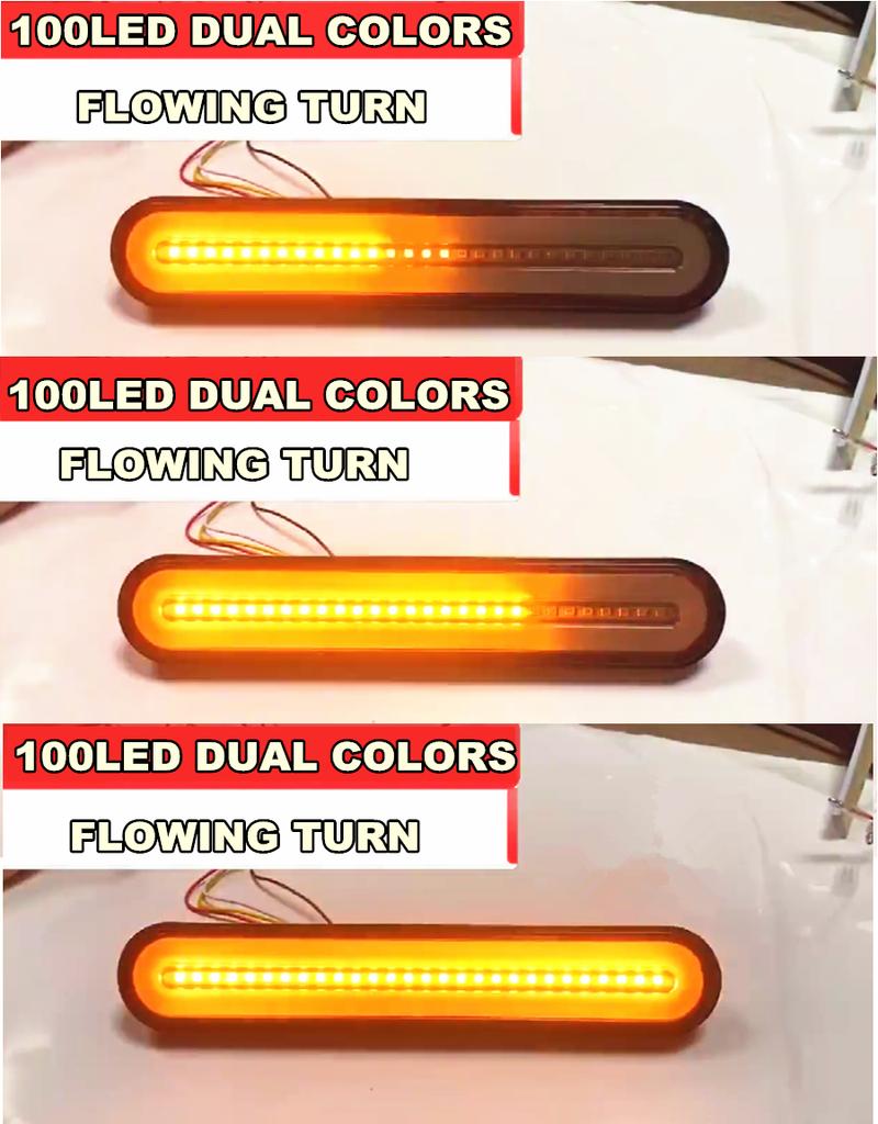 2x 100LED Car Trailer Truck Rear Stop Flowing Turn Signal Brake Rear Tail Light
