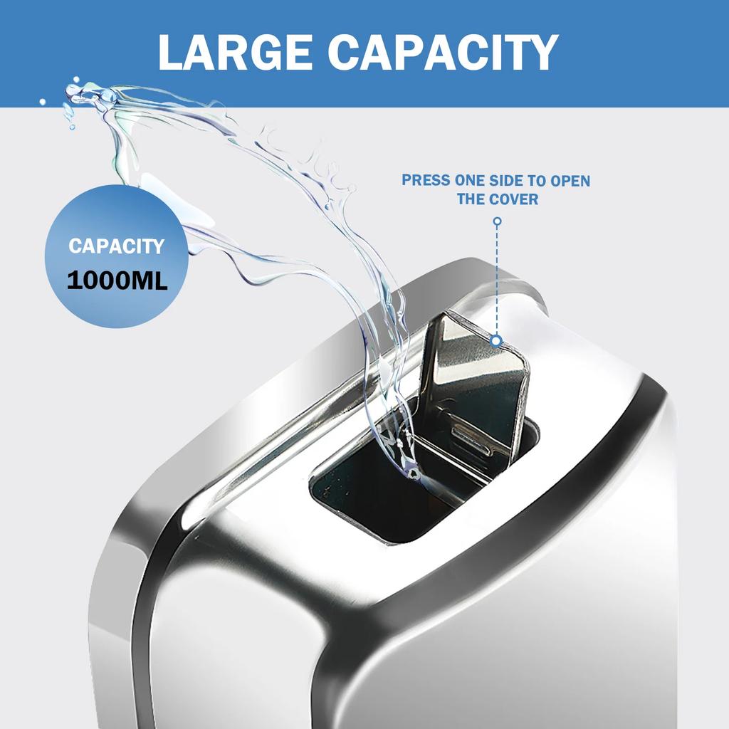 850ML/1050ML Soap Dispenser Stainless Steel Wall Mount Bathroom Liquid Soap Detergent Shower Gel Storage Bottle Toilet Kitchen