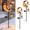 Warm LED Lawn Ornaments Solar Christmas Garden Stake Light 31.5 Inch Santa Snowman Pathway Lights Lamps Waterproof Metal Landscape Lighting