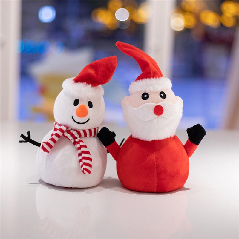 Santa Snowman Reversible Claus Plush Toy Flippable Christmas Doll Holiday Gift