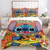 3pcs Stitch Printed Bedding Set, Breathable And Soft, Machine Washable, Christmas Gift, Suitable for Bedroom Decoration, 096