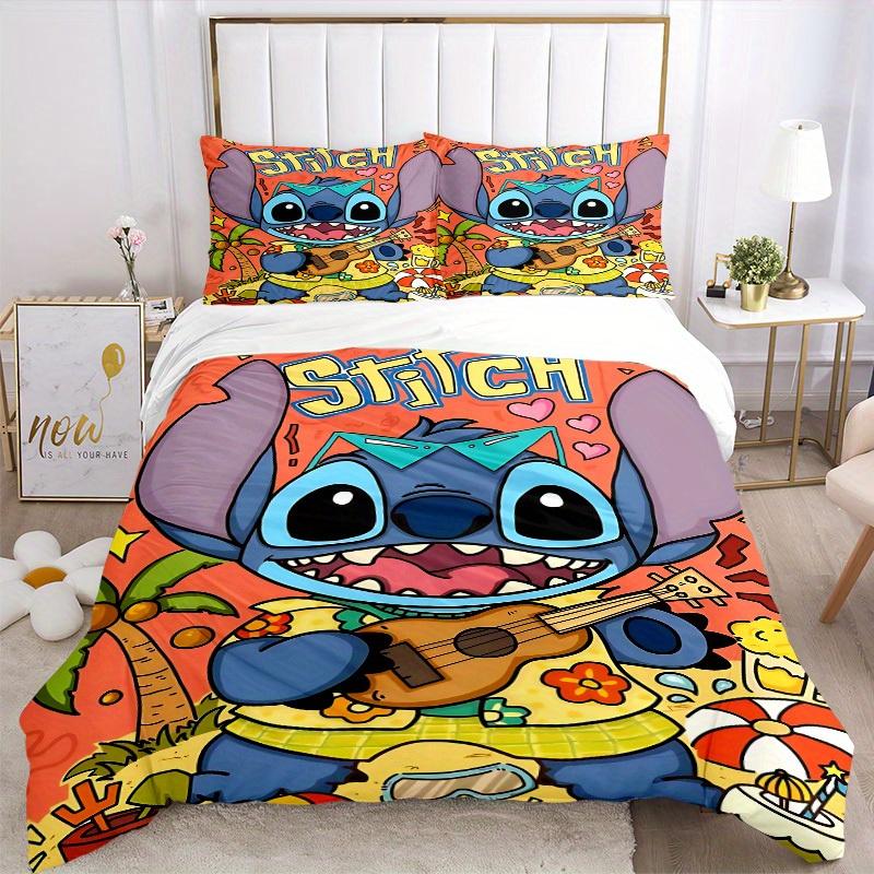 3pcs Stitch Printed Bedding Set, Breathable And Soft, Machine Washable, Christmas Gift, Suitable for Bedroom Decoration, 096
