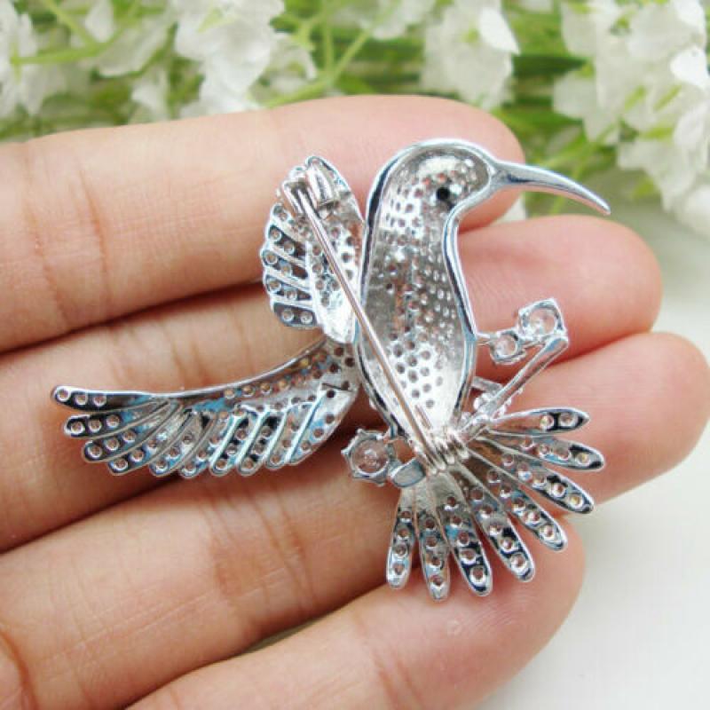 Exquisite Shiny  Hummingbird Brooches For Women Clothing Coat Jewelry Accessries Gift