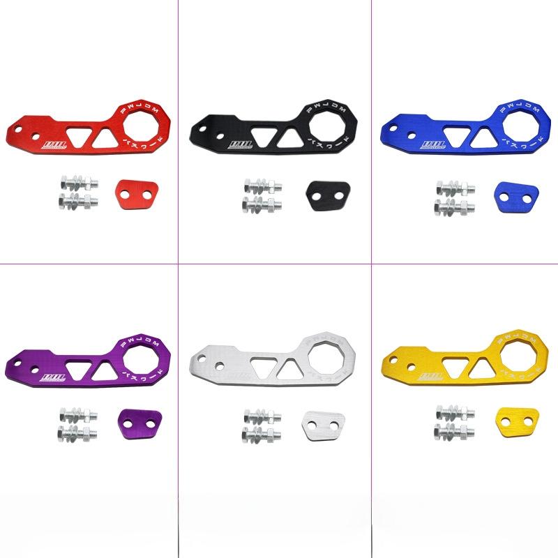 1 Set Universal Aluminum Alloy Rear Tow Hook Racing Rear Tow Hook Rhombic Towbar Towing Tools For Civic Fit Jazz Gk5