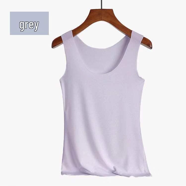 Women's Slim Fit Seamless Tank Top - Solid Color Sleeveless Base Layer for Spring, Summer, Autumn