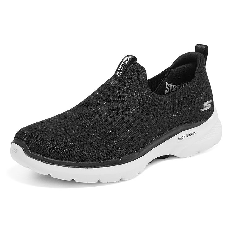 Skechers Go Walk 6 Fabric Comfortable Durable Low Top Casual Shoes Women sneaker Black 124521-BLK