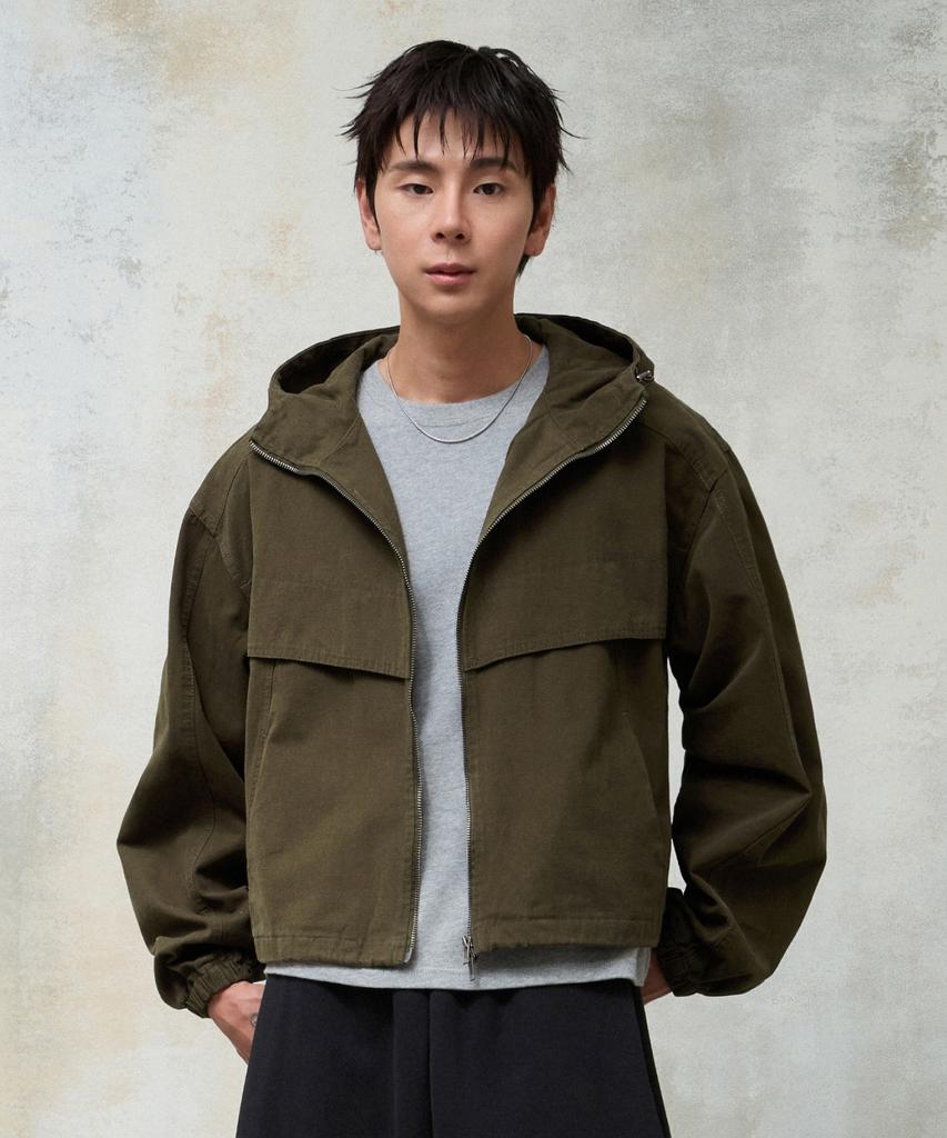 AGOD Washed Canvas Hooded Jacket [Brown]