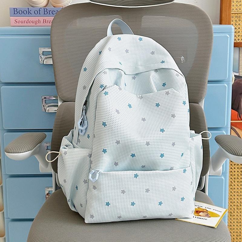 Schoolbag New Student Backpack, Gentle Style, Starry Sky Print Double Shoulder Bag, Sweet and Cute Backpack, High-appearance Casual Bag