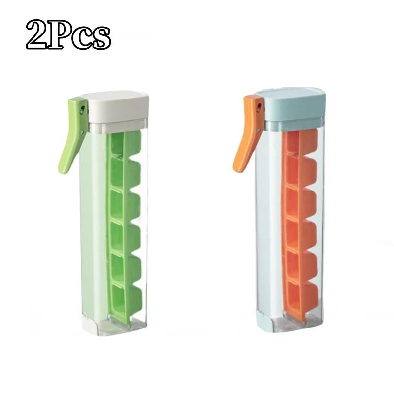 Ice Cube Mold with One Hand Homemade Trays for Freezer with Hull Mini Ice Cube Trays Portable Food Grade Press Ice Cube Trays