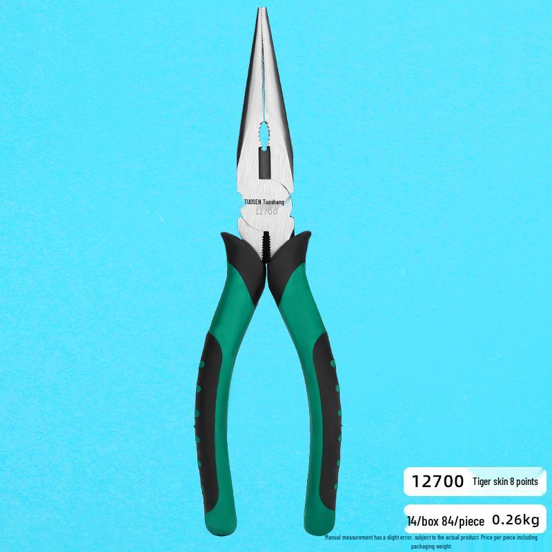 Tuosen Multi-Functional Nickel-Iron Pliers: 6-inch & 8-inch Angled Jaw Wire Cutters for Electricians