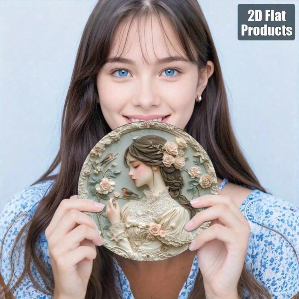 Виктория Винтаж Цветочный Алюминиевый Настенный Декор 8x8 Дюймов 2D Плоский Металлический Декор Для Дома Гостиной Спальни 20x20 разноцветный