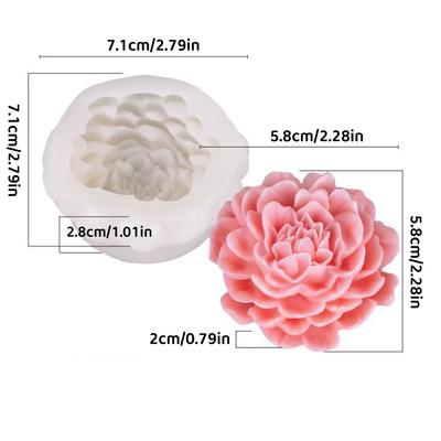 Essential Hibiscus Flower Mold for Candle & Soap, Flat Base, Clear Texture, Easy To Demold & Clean, DIY Aromatherapy/Decoration