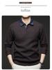 2025 Fall/Winter Men's Faux Two-Piece Sweater - Plus Velvet, Solid Color, Warm Knit Base Layer for Middle-Aged Dads