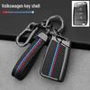 Housse de clé Volkswagen pour Sagitar, Lavida, Bora, Lamando, T-Cross, Tharu, Tayron, Tiguan L - Coque et boucle de clé de voiture.