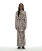 PARTIMENTO WOMEN Sleeve-Tie Shirt Maxi Dress_Beige Check