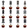 Halloween Paper Blood Knife String Latte Happy Halloween Grim Reaper Tombstone Cake Plug-In Set