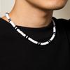 Collana girocollo Boho Semplice in Argilla Polimerica Bianco e Nero per Donne Uomini Estate Vintage Corta Catena Clavicola Gioielli da Festa Regalo