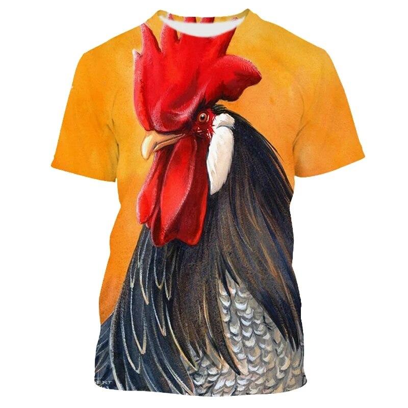 Trend Fun France Gallic Rooster Chicken Fowl Tričko s potiskem Harajuku Fashion Roztomilý Animal Grafický Trička Muži Streetwear