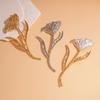 Metallic Rose Flower Brooch Women Exaggerated Folded Leaf Retro High Sense Brooch Daily Wear Party Jewelry Accessories