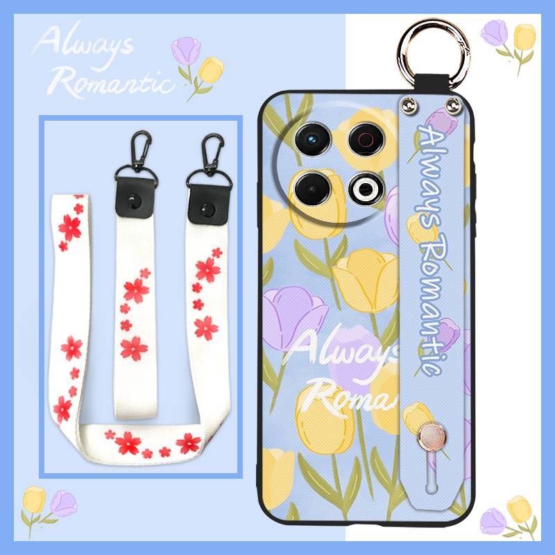Phone Holder Fashion Design Phone Case For Tecno Spark30 Pro 4G/KL7 Wristband Soft Case Oil Painting Durable Back Cover