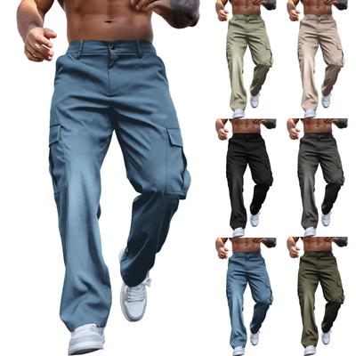 Men's Overalls Drawstring  Multi Pocket Casual Pants Hiking Pants Cotton Twill Pants