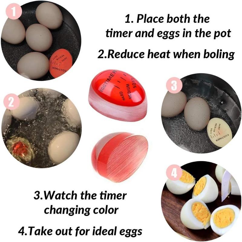 Eggklokke Kjøkken Elektronisk Gadget Farge Egg Koking Endring Deilig Løskokt Hardkokt Miljøvennlig Resin Rød Timer Verktøy