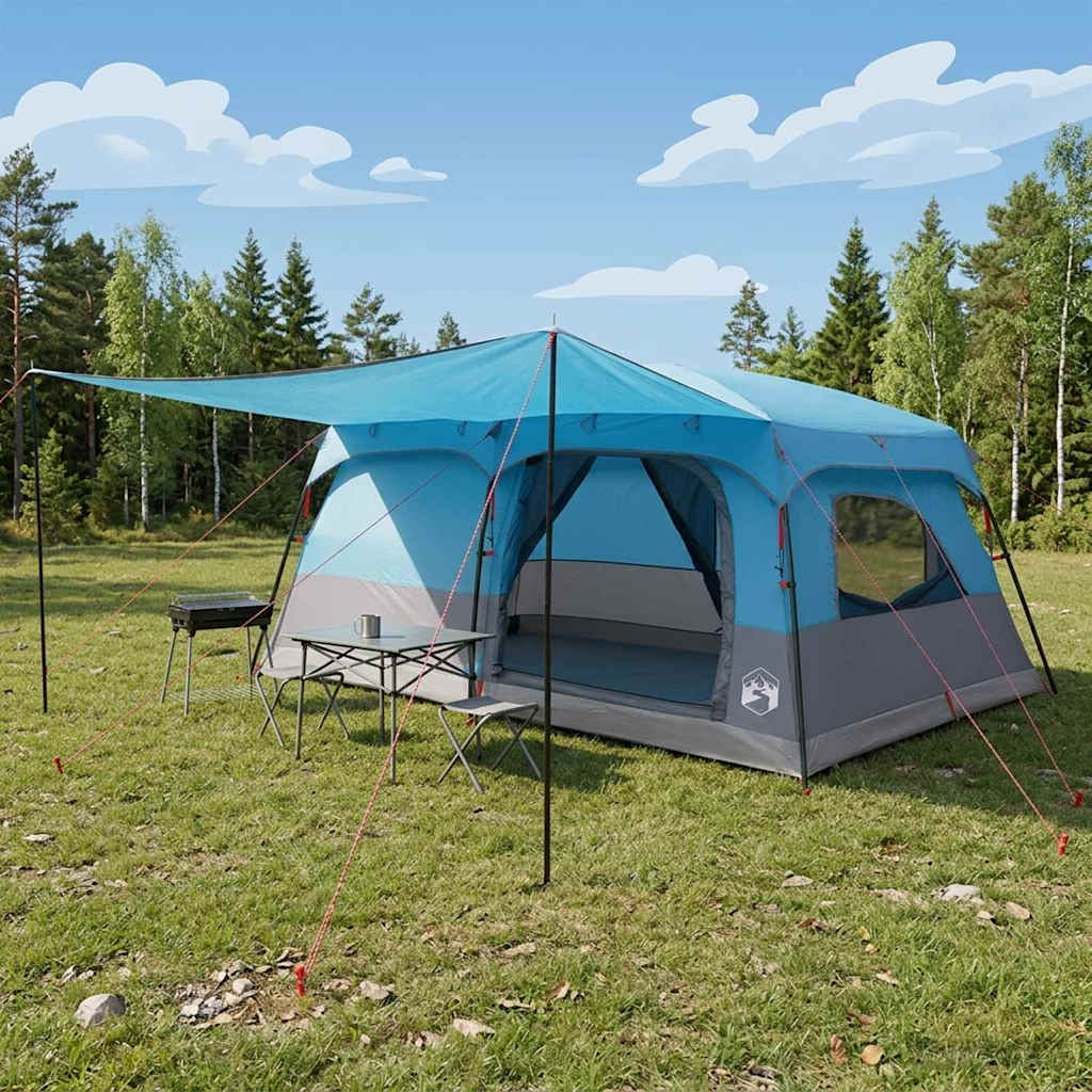 Familienzelt Blau 500 x 400 x 230 cm Polyester und Stahl