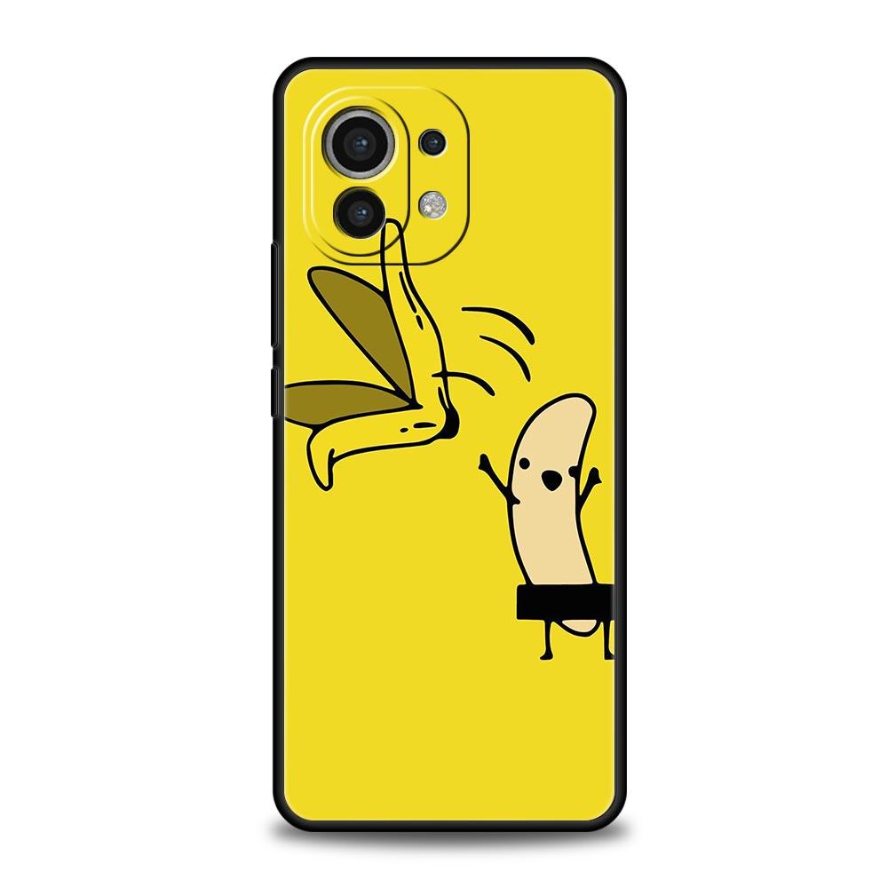 Funny Bite Apple Banana Phone Case Cover for Xiaomi Mi 17 15 14 13 12 11 Ultra 15T 14T 13T 12T 11T Pro Lite 5G Soft TPU Shell