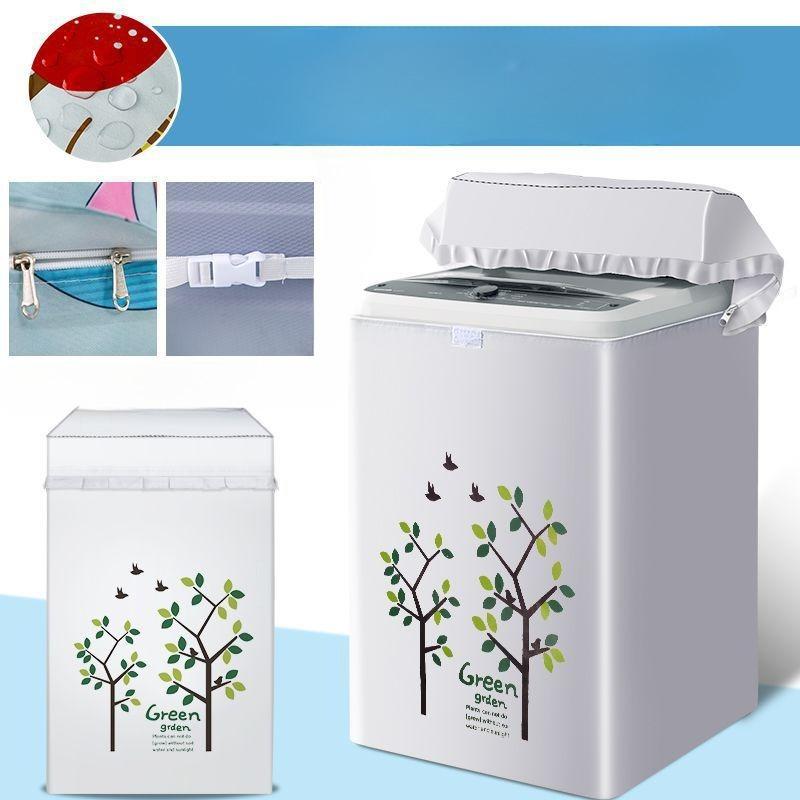 Cartoon Washing Machine Cover Dust-proof Bathroom Waterproof Sunscreen Washer Dryer Drum Type Washing Machine Protective Cover XS