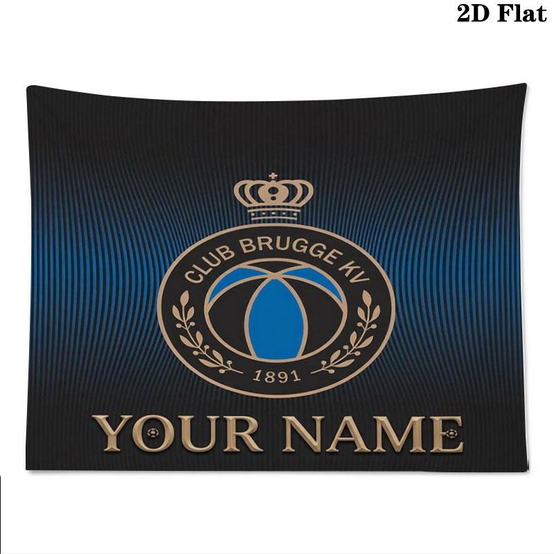 Club Brugge KV Custom Name Wall Tapestry Aesthetic Wall Hanging Printed Fabric Blanket Decorative Tapestries for Bedroom Living Room Home Decor
