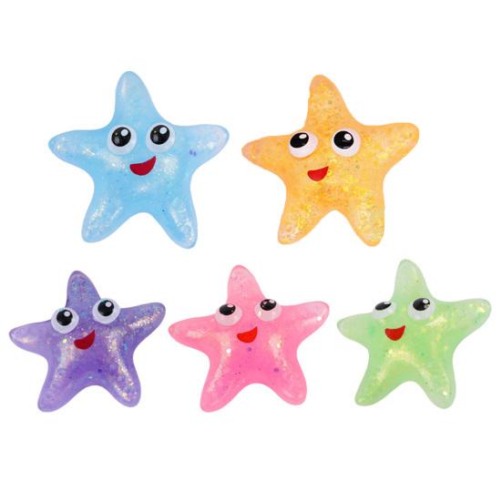 

Starfish Squeeze Toy Cozy Touch Soft Rebound Shine Sequins Mini Cute Pinch Toy Relieve Stress TPR Creative Squishes Decompression Toy Party Favor