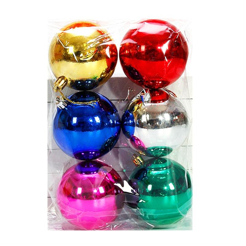 ABBY-8Cm 6Pcs Light Christmas Ball Christmas Tree Decorative Pendant Window Roof Shopping Pendant Pendant