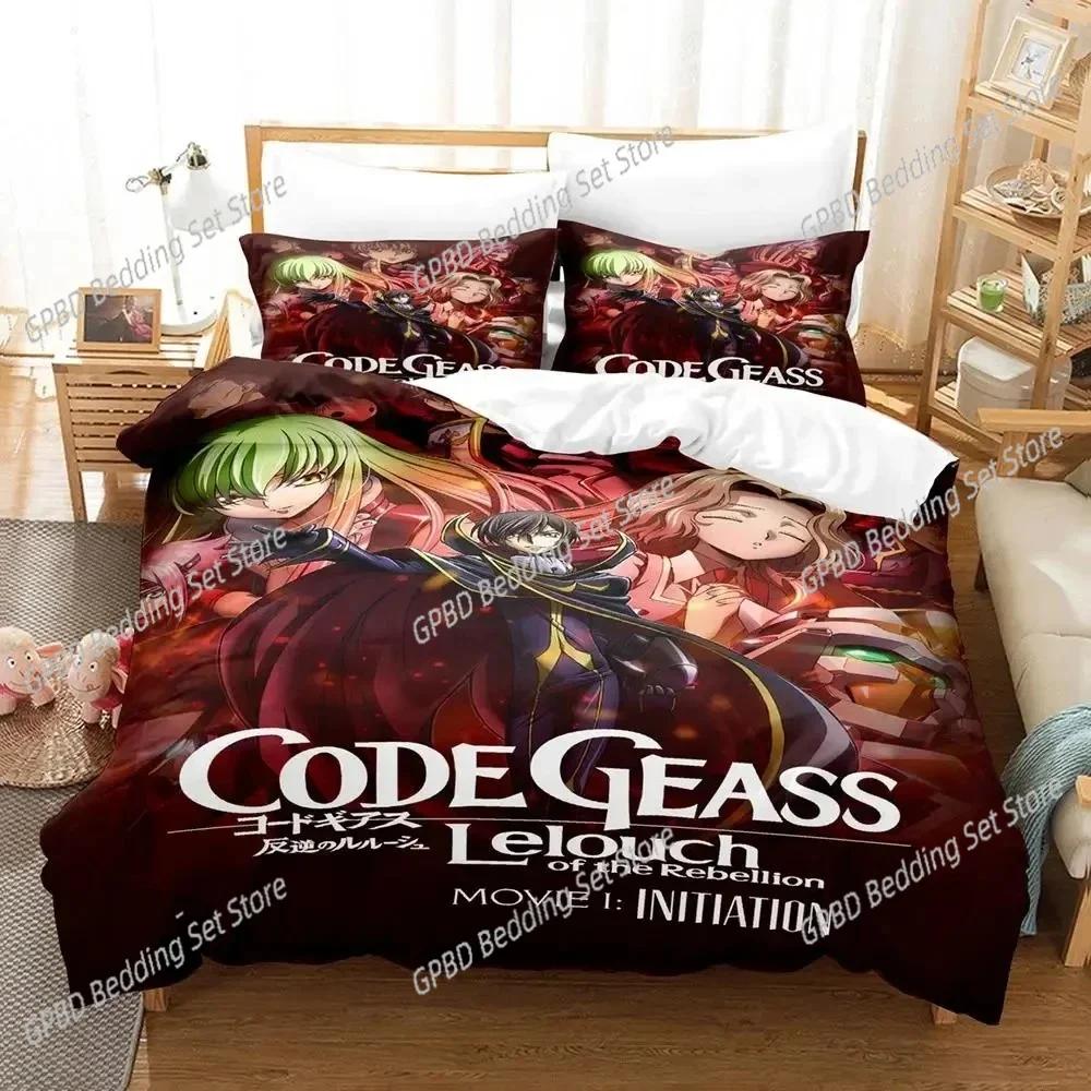 Anime CODE GEASS Lelouch 3D NEW Duvet Cover Pillowcase Bedding Set Adult Girl Bedroom Decoration Children Single Double Large