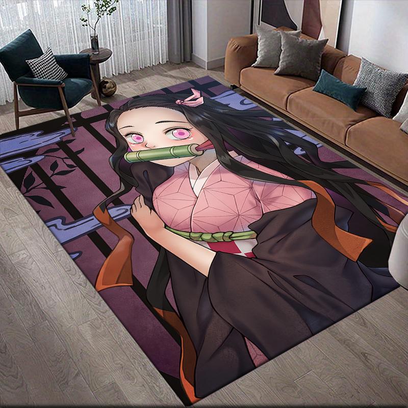 

Demon Slayer Nezuko Square Area Rug, Non-Slip Floor Mat for Living Room, Perfect Gift for Nezuko Fans 60x90cm