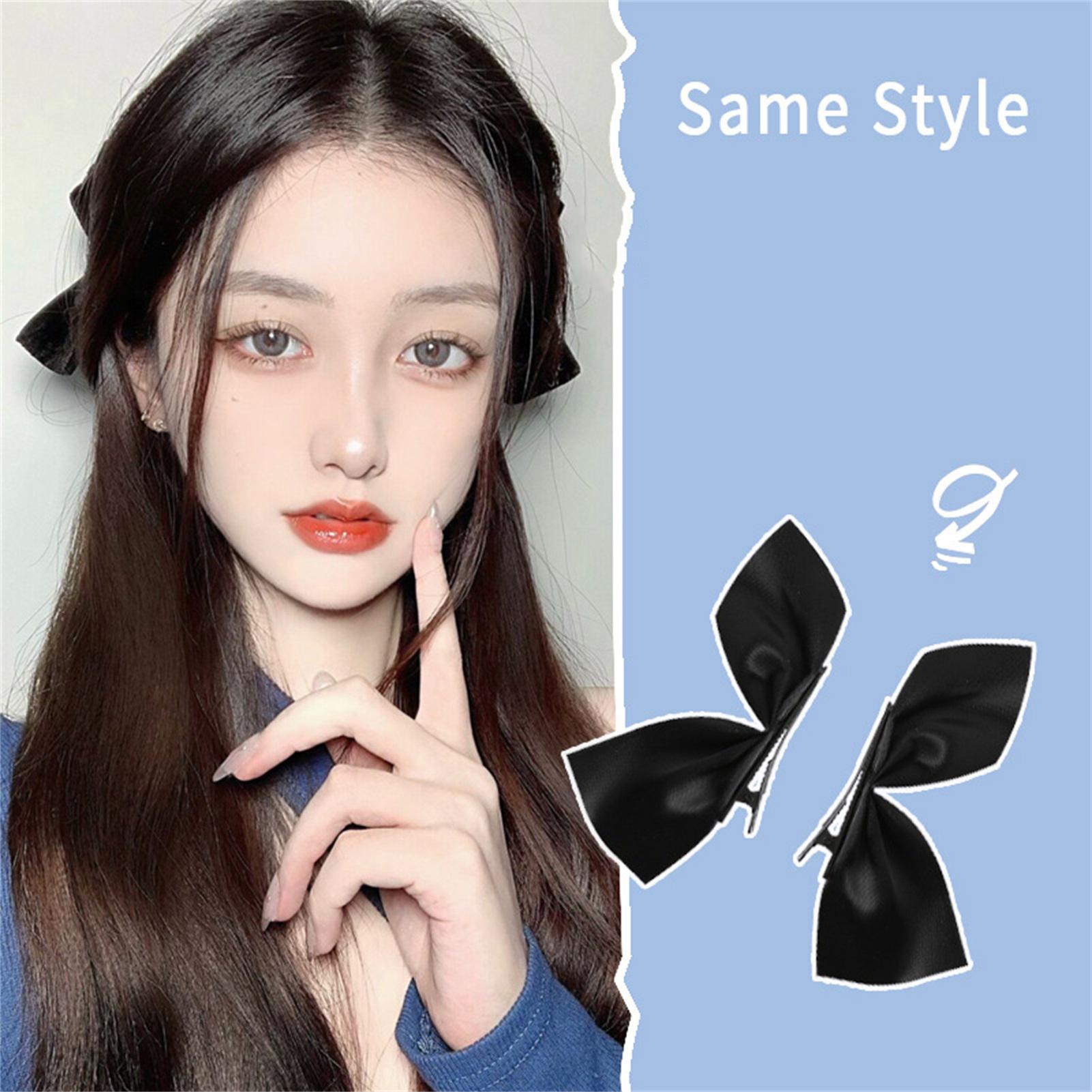 

2pcs Hair Bows Velour Material Lightweight Portable Soft Hand Feeling Comfortable Wearing Barrette Hair Clips for