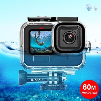 PULUZ Pour GoPro Hero11 noir/HERO10 noir/HERO9 noir 60 m boîtier étanche étui de protection avec boucle de montage de base et vis