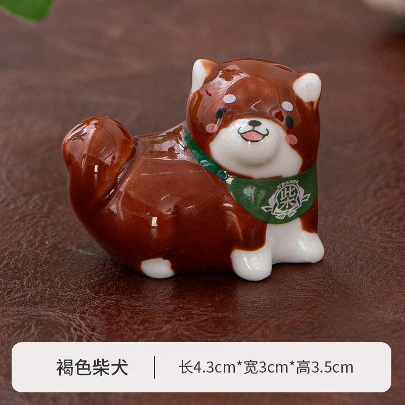 1-3 Japansk Shiba Inu Ätpinnshållare Djurserie Keramiska Bordsdekorationer Hem Kök Skedstöd Söta Tehusdjur