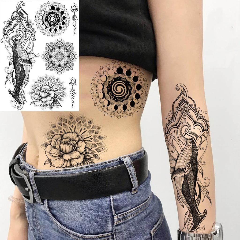 Cross Henna Art Temporary Tattoo Sticker for Arm and Neck