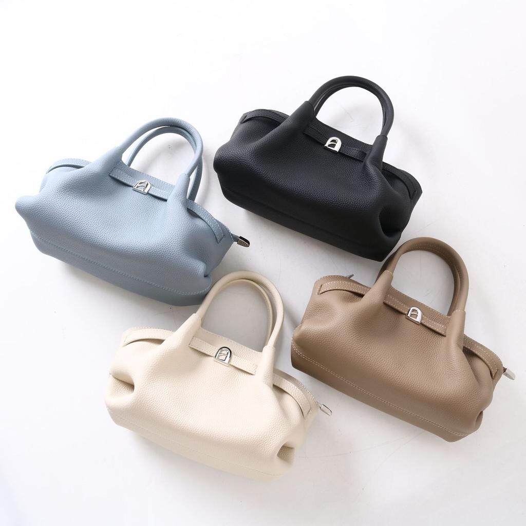 2025 New Top Layer Cowhide Handbag Vegetable Basket Bag High-quality Simple Excellent Crossbody Women's Versatile Casual Commuting