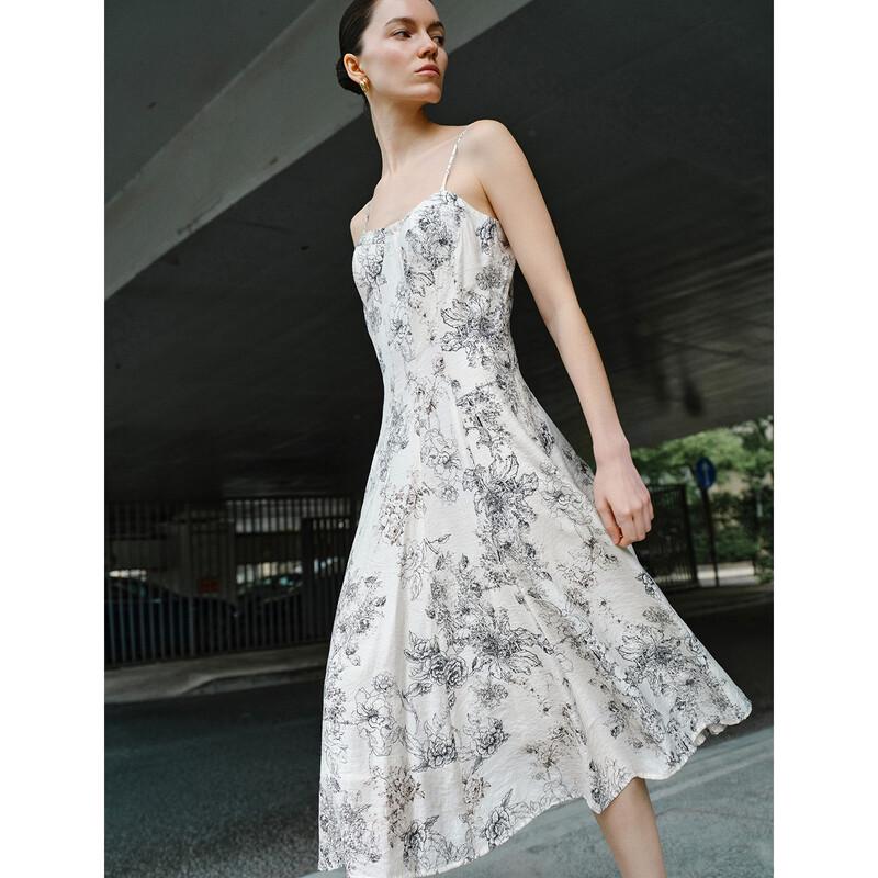 GIOVANNI VALENTINO Floral Print Halter A-line Midi Dress L