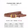 Womens Slim Genuine Leather Belt With Zinc Alloy Buckle Vintage Style Waist Accessory Casual Office Chic Outfits
