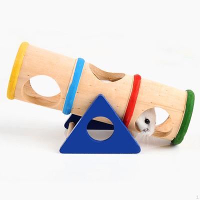 Seesaw Hamster Toy Gym Play Pet Accessories Wooden Hide Fun Cage House for Small