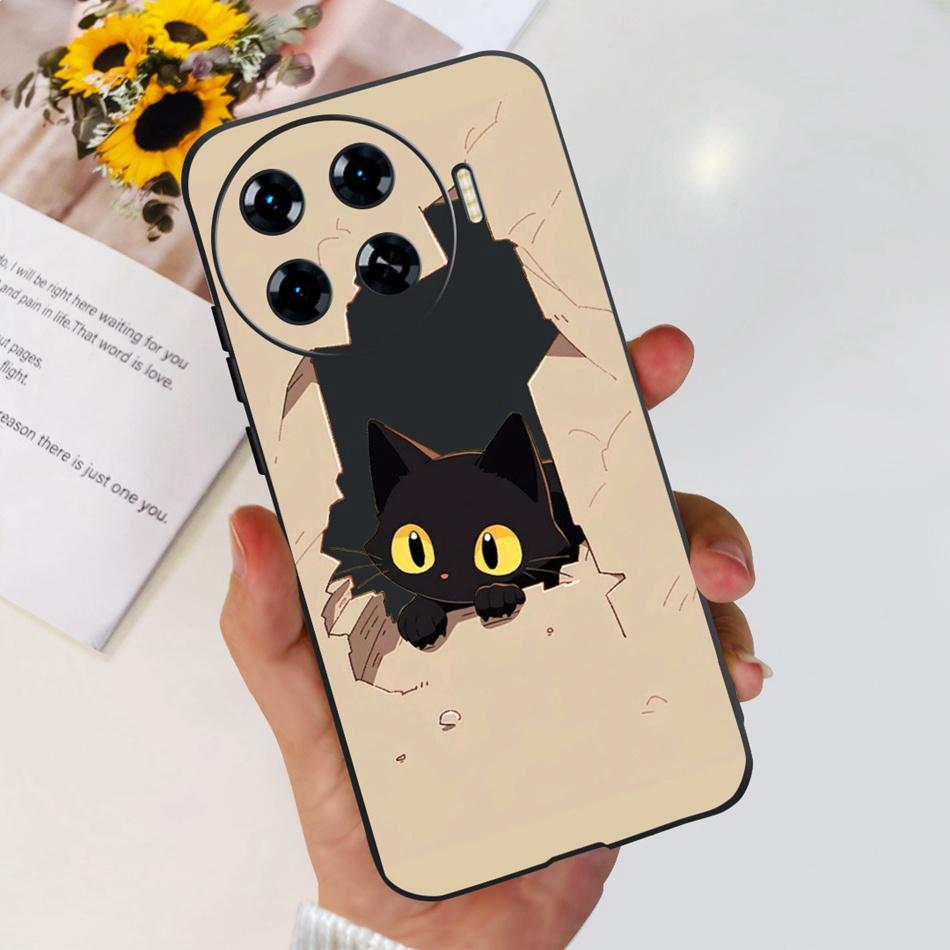 Lovely Printing Case For Tecno Spark 20 Pro+ 5G Soft Silicone Back Cover For Tecno Spark 20 Pro Plus KJ7 Black Color Phone Cases