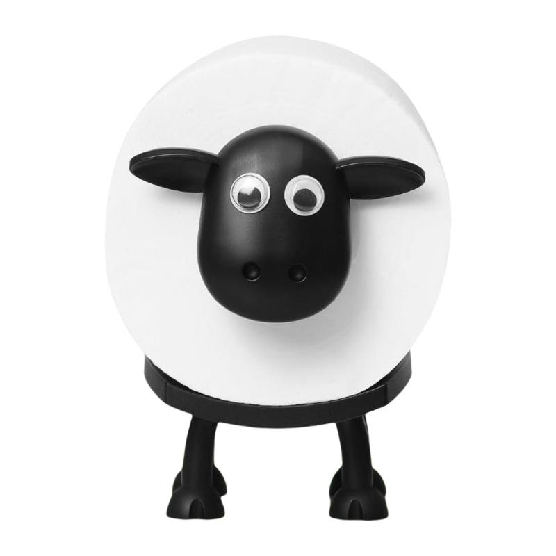 

Держатель для туалетной бумаги в форме овцы добавляет очарование любой ванной комнате или жилому пространству. Уникальные туалетные аксессуары. Пластиковая текстура. 1