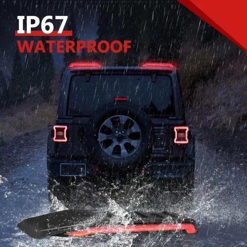 Car LED High Mount Brake Light Car Tail Lights Third Brake Lamp Signal Light For Jeep Wrangler JK 2007-2018/JL 2018-2023