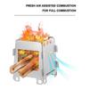 Stainless Steel Wood Burning Folding Camping Stove Lightweight Camping Hiking