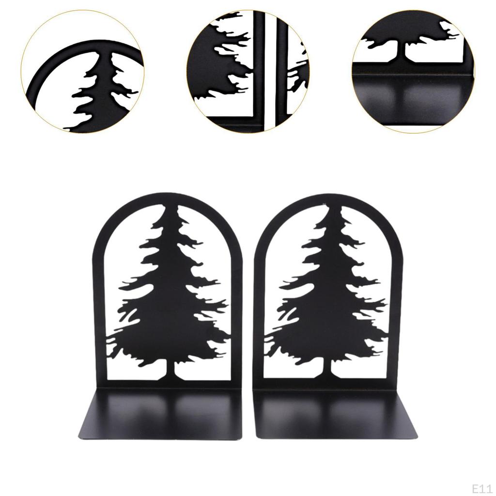 2 stk Metall Bokstøtter, Bokholderstativ, Dekorative Bokstøtter, Stoppere for Skrivebord Hjemmekontor